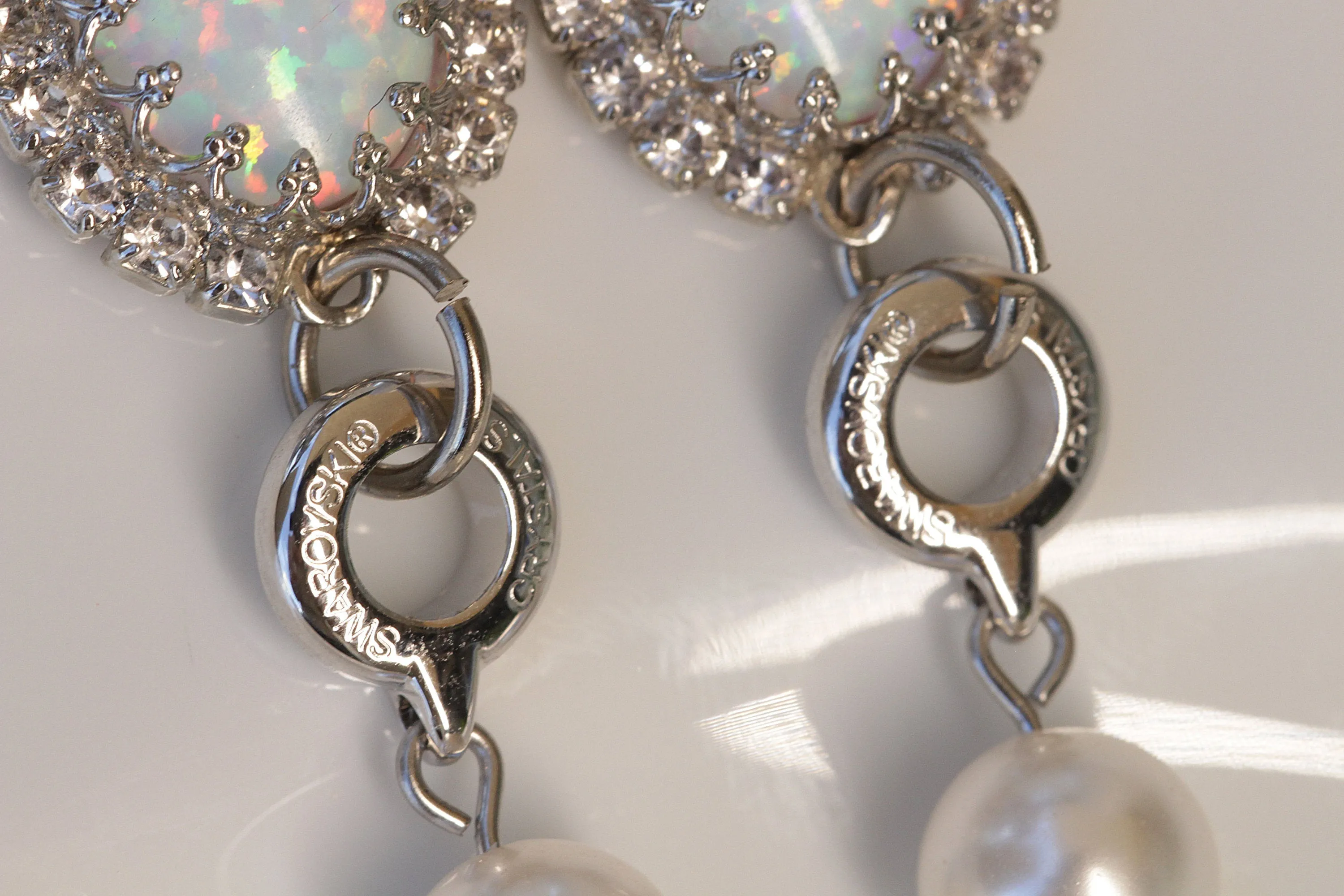 White Opal Pearl Earrings