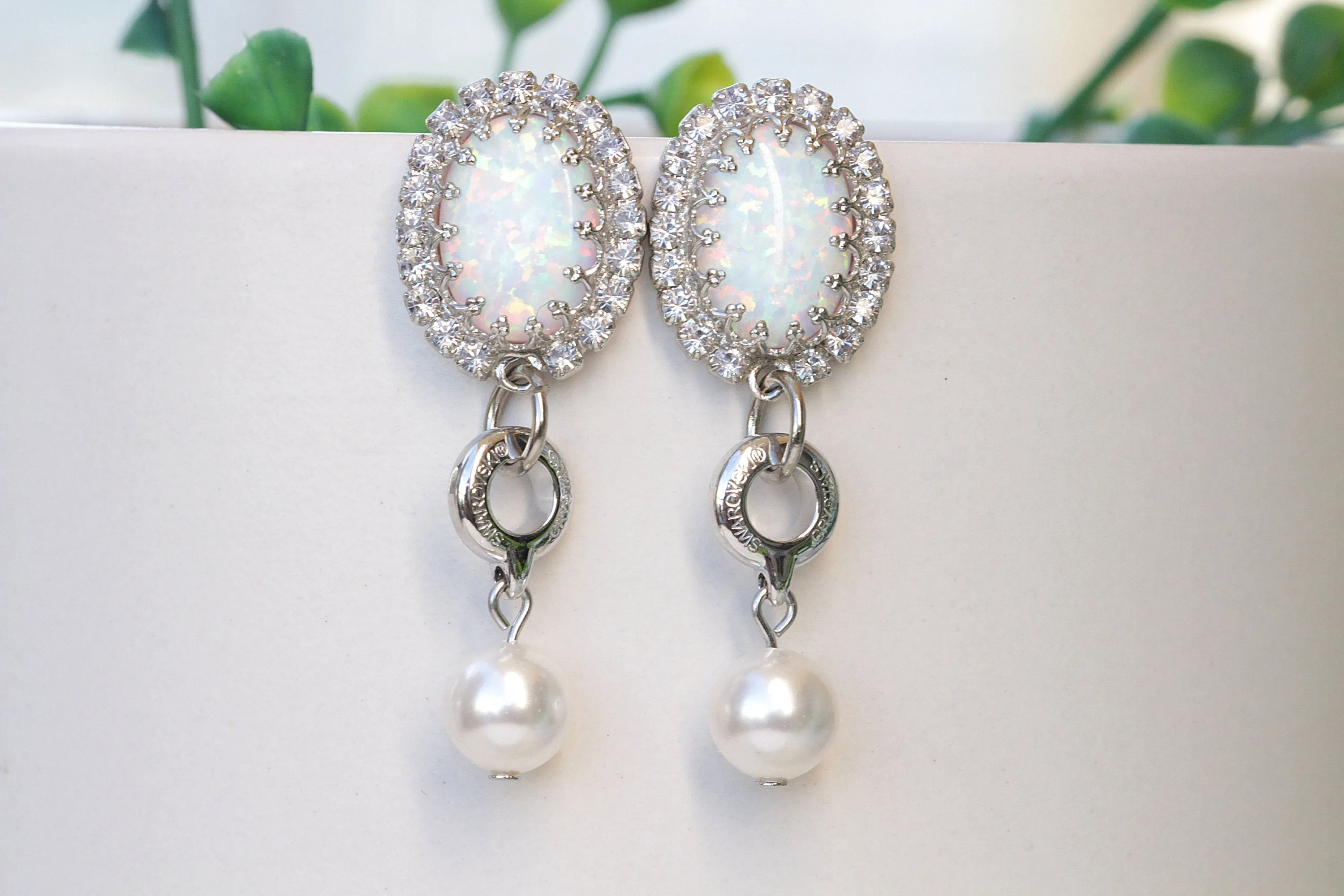 White Opal Pearl Earrings