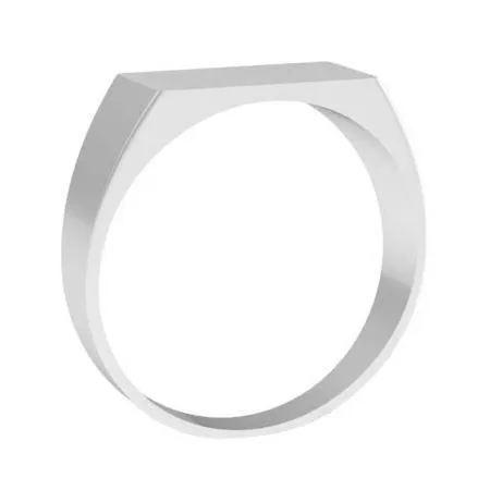 Wide Rectangular Signet Ring for Women - 11mm x 5mm