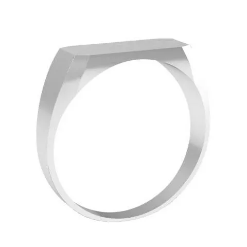 Wide Rectangular Signet Ring for Women - 13mm x 5mm