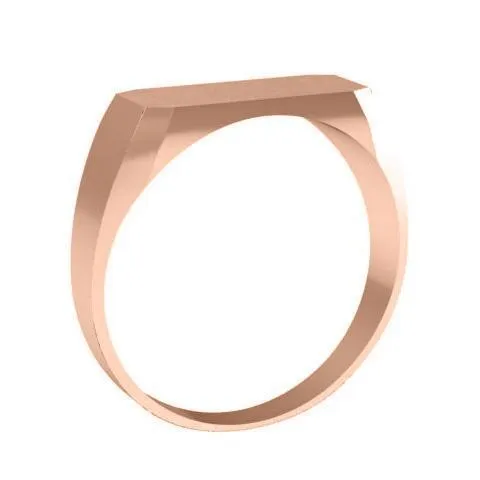 Wide Rectangular Signet Ring for Women - 13mm x 5mm